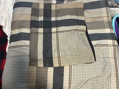 Plaid Comforter Set - Twin, Neutral Tones