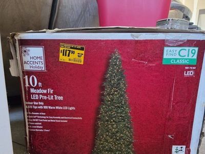 Home Accents Holiday 10 ft Meadow Fir Pre-Lit Warm White LED Artificial Christmas Tree