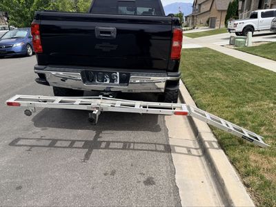 Haul-Master Hitch Mount Motorcycle Carrier & Loading Ramp Aluminum - Heavy Duty 400lb Capacity