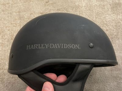 Harley-Davidson Black Half Helmet Motorcycle Cruiser Dot Approved
