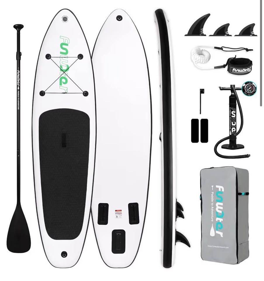Brand New Bundle Pack Stand Up Paddle Board Inflatable Factory Sealed- Black White
