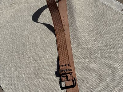 Kobalt Leather Work Belt, Embossed Pattern, Black Buckle