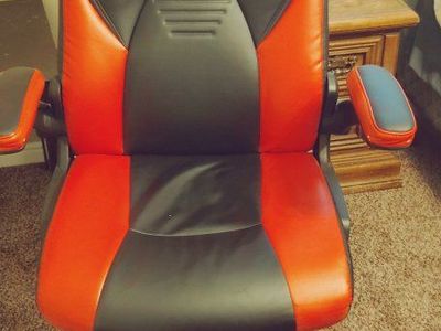Ergonomic Red and Black faux Leather Gaming Chair with Armrests