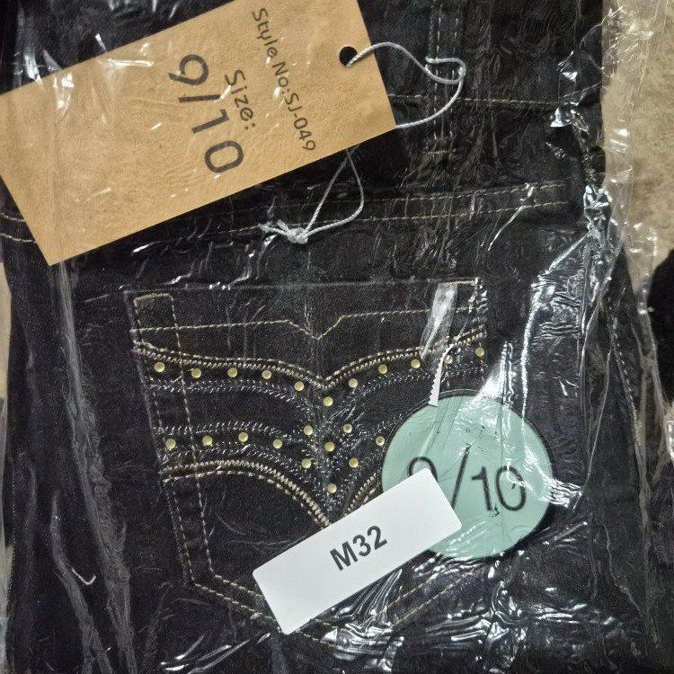 Woman's Black Denim Jeans, Size 9/10 - Studded Pockets, New with Tags