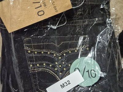 Woman's Black Denim Jeans, Size 9/10 - Studded Pockets, New with Tags