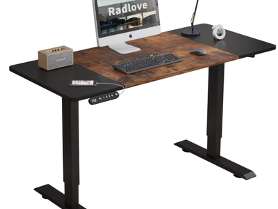 Radlove Electric Height Adjustable Standing Desk, 55 x 24 Inches Sit Stand up Workstation