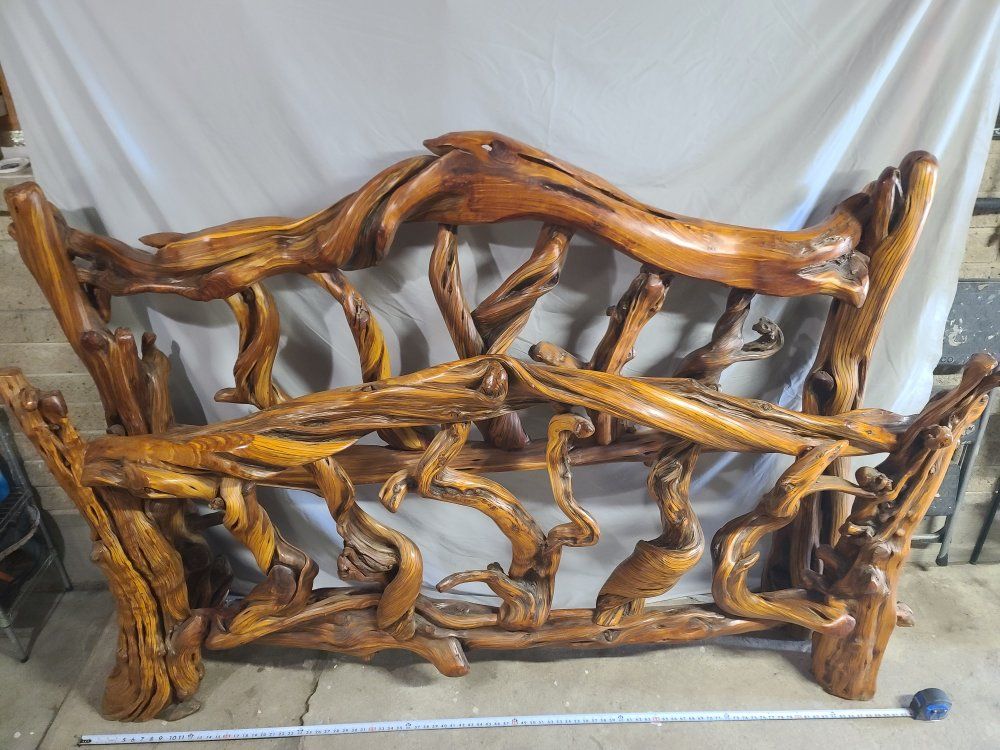 Handmade red cedar bedframe