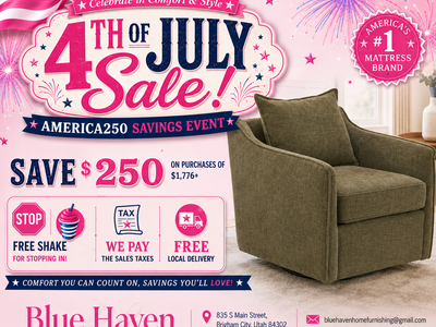 4th of July Sale at Blue Haven Home Furnishings!