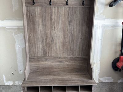 Hall Tree Entryway Bench with Storage Cubbies and Hooks