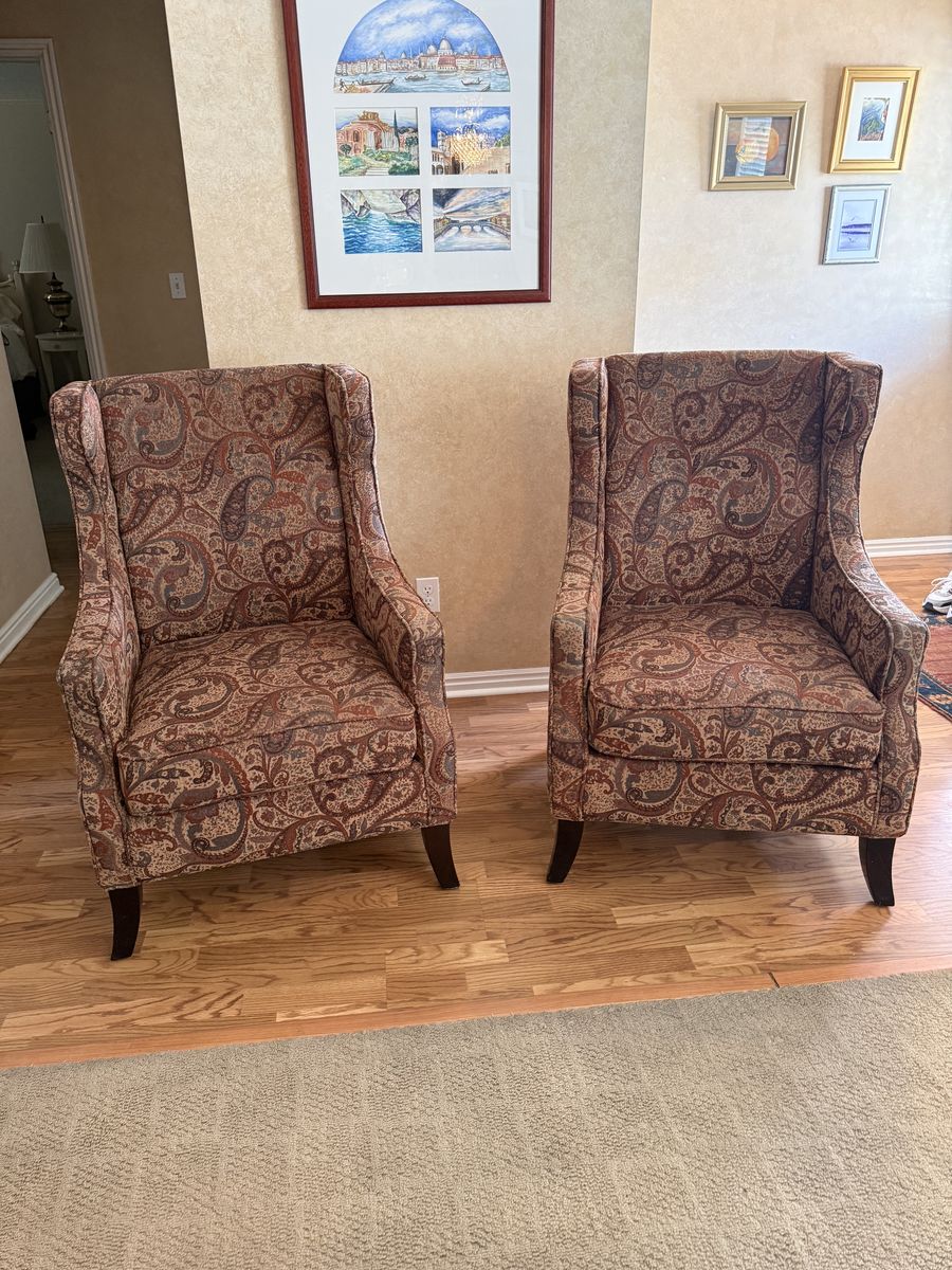 Pier 1 Set Of Paisley Accent Chairs
