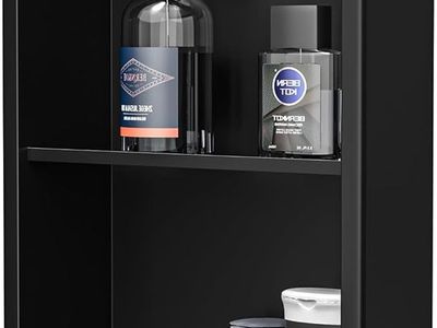 12"x 24" Matte Black Stainless Steel 2- Tier Shower Niche
