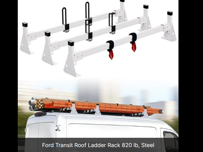 Ford Transit Roof Ladder Rack 820 lb, Steel