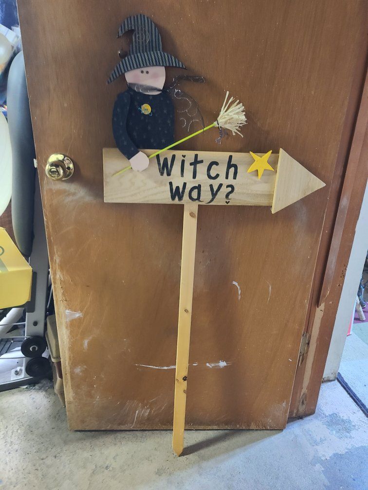 Handmade Halloween & Fall Decor Bundle - Wooden Witch Sign, Knit BOO Stack, Ghost & Crochet Coasters