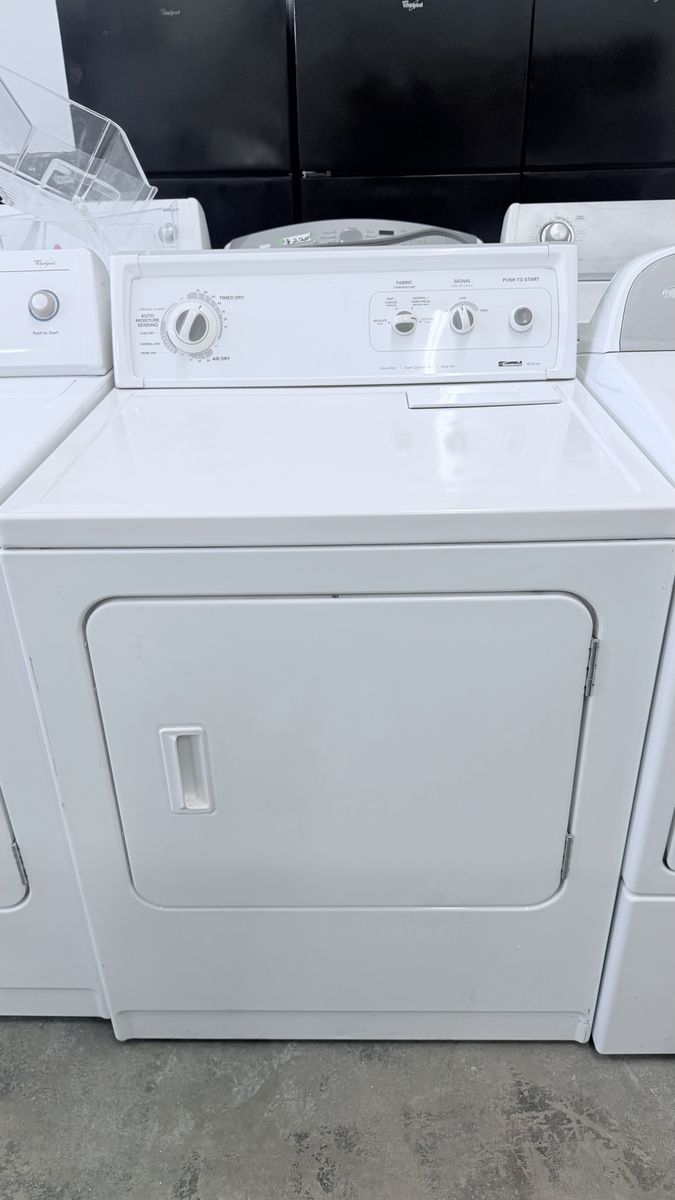 Kenmore White Electric Dryer - Auto Moisture Sensing, Timed Dry, Push-to-Start