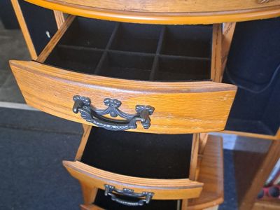 Wooden Oak Jewelry Armoire
