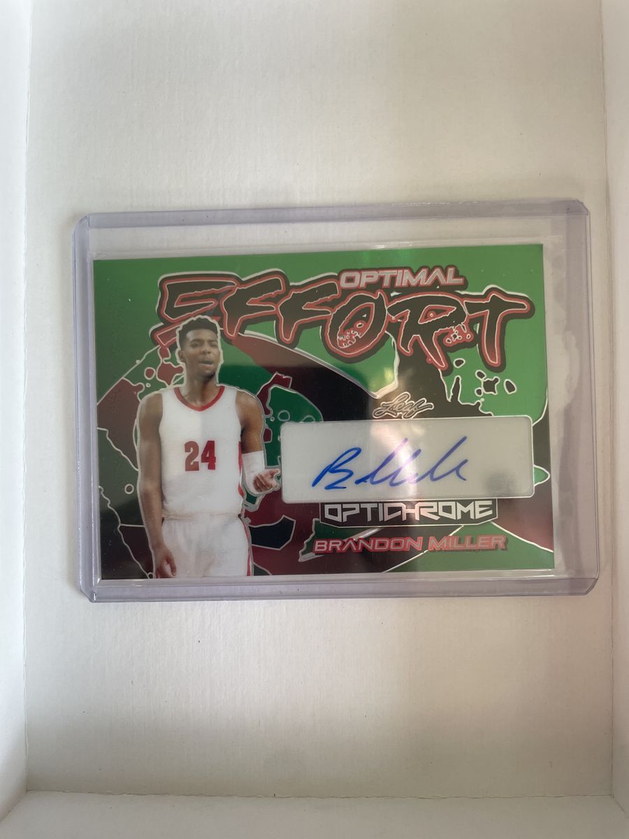 Brandon Miller 2022-2023 Leaf Optichrome Autographed Rookie Card #3/4 - Optimal Effort