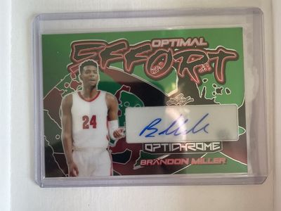 Brandon Miller 2022-2023 Leaf Optichrome Autographed Rookie Card #3/4 - Optimal Effort