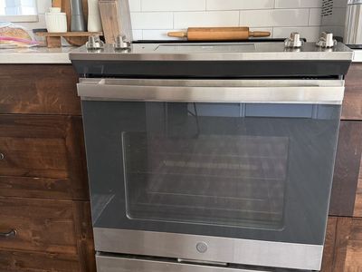 GE Profile 30" Electric Smart Slide-In Range with Convection Oven and No-Preheat Air Fry, Stainless Steel