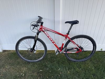 Scott Scale 29er Comp Mountain Bike - Red/White Alloy 6061 DB Frame, Hardtail