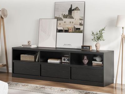 TV Stand / Entertainment Center / Media Console, Black 70in