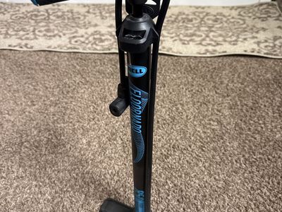 Bell Floorhand Bicycle Pump - Black/Blue, Floor Style with Gauge