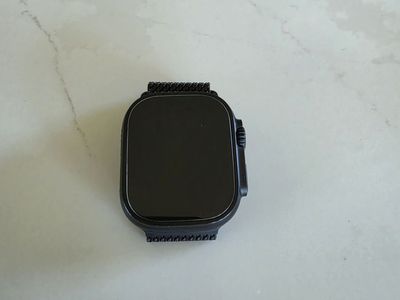 Apple Watch Ultra 2 (GPS+Cellular) 49mm Titanium Case with Black Titanium Milanese Loop - Medium - Black - (2024)