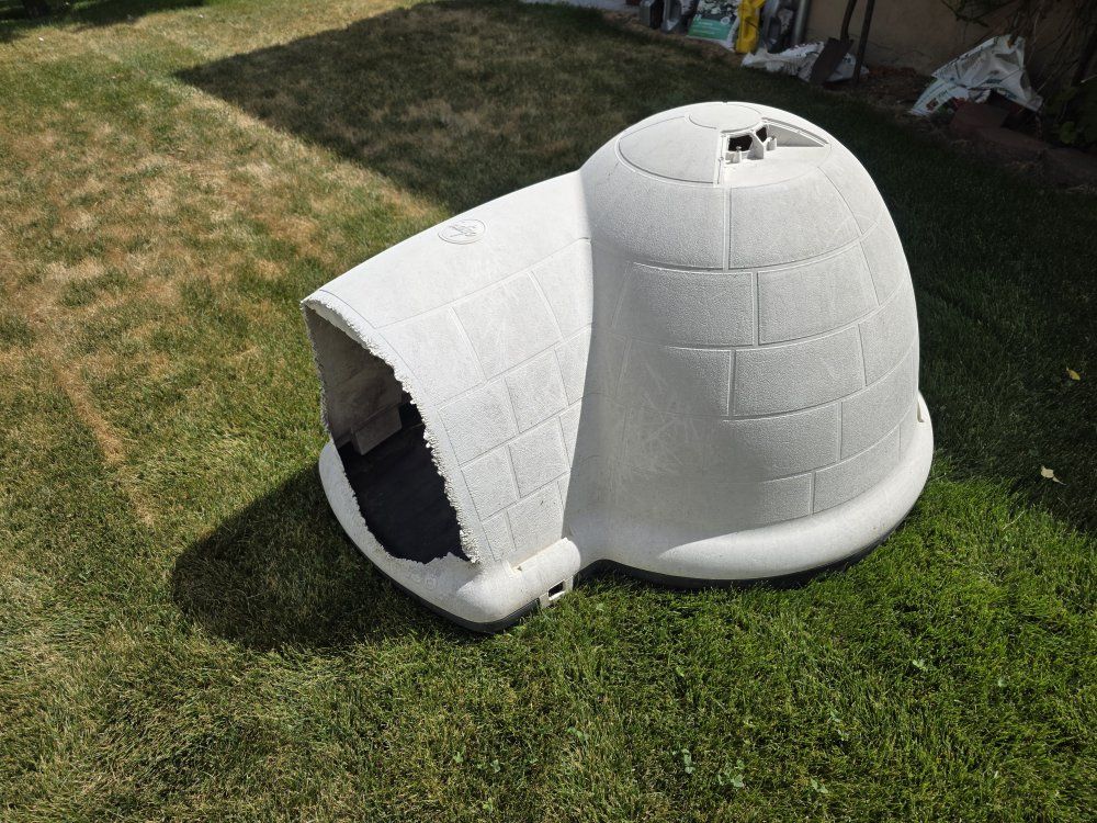 Petmate Indigo Dog House - Large - White/Gray  Igloo Outdoor Shelter