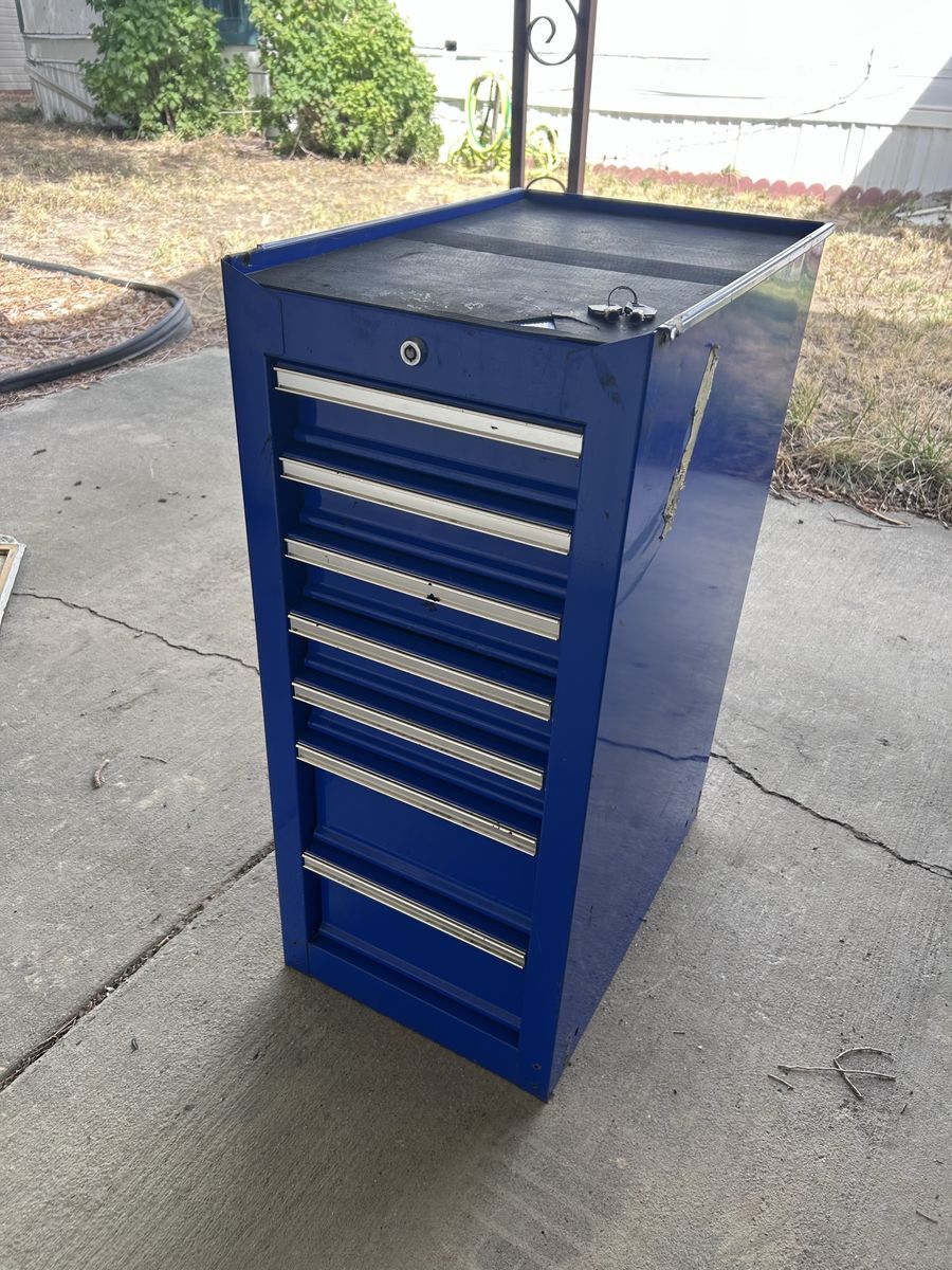 Blue Rolling Tool Cabinet Chest with Multiple Drawers