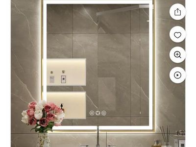 LED bathroom mirror gold
