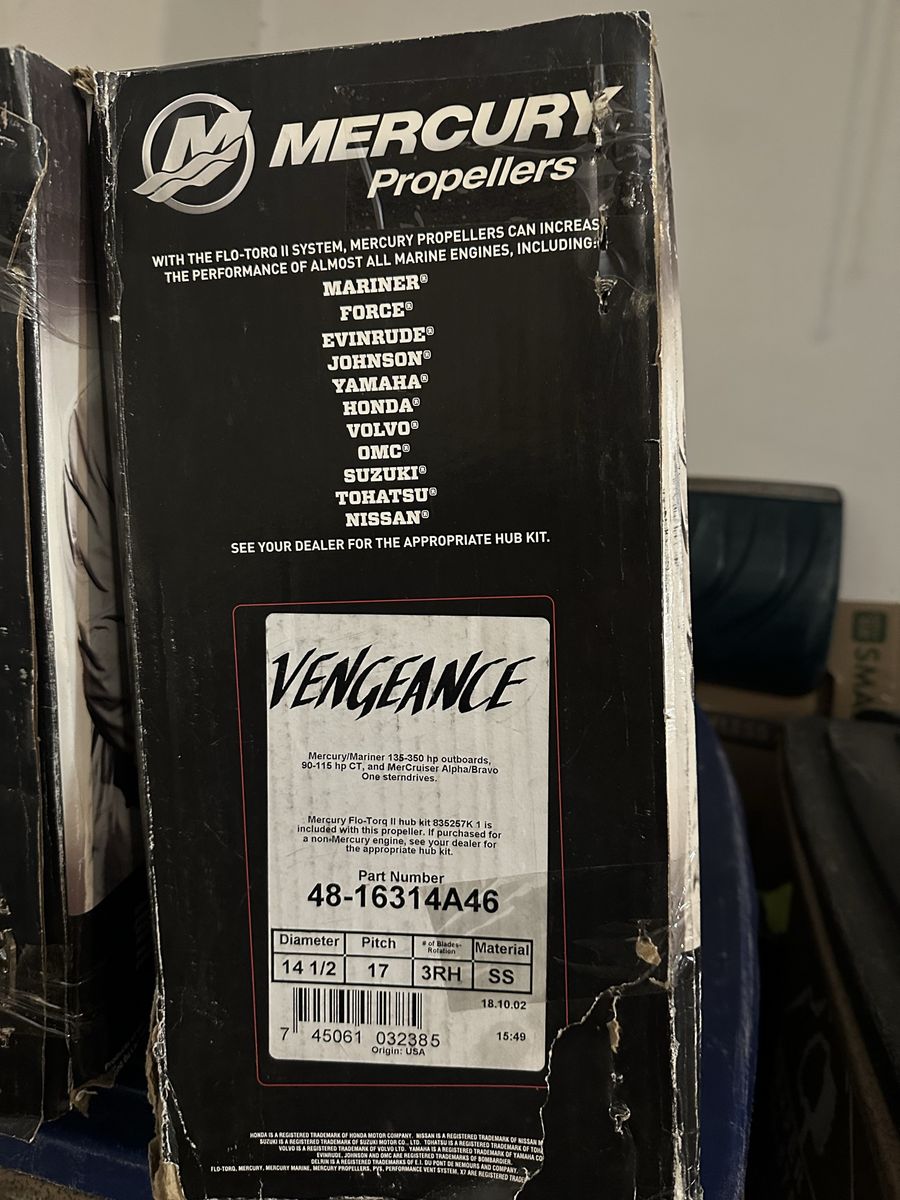 Mercury Vengeance Propeller 21 pitch
