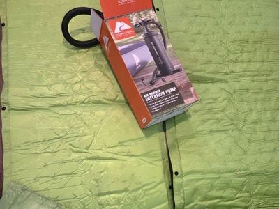Camp solutions lightweight neon green sleeping pads Ozark trail pump