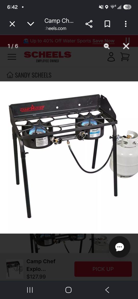 Camp Chef Explorer Two-Burner Propane Outdoor Camping Stove with Griddle & Carry Bag