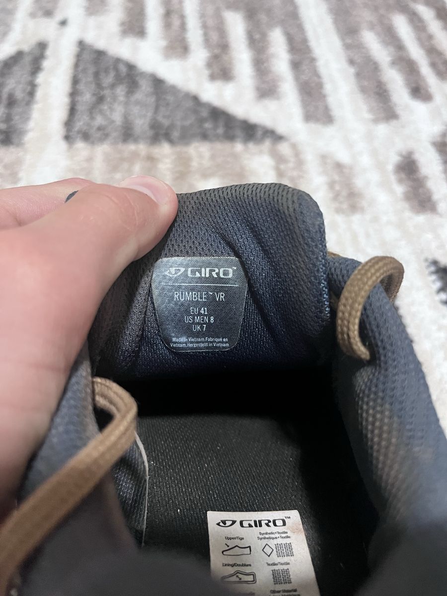 Giro blue mountain bike shoes.