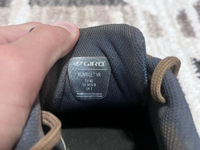 Giro blue mountain bike shoes.