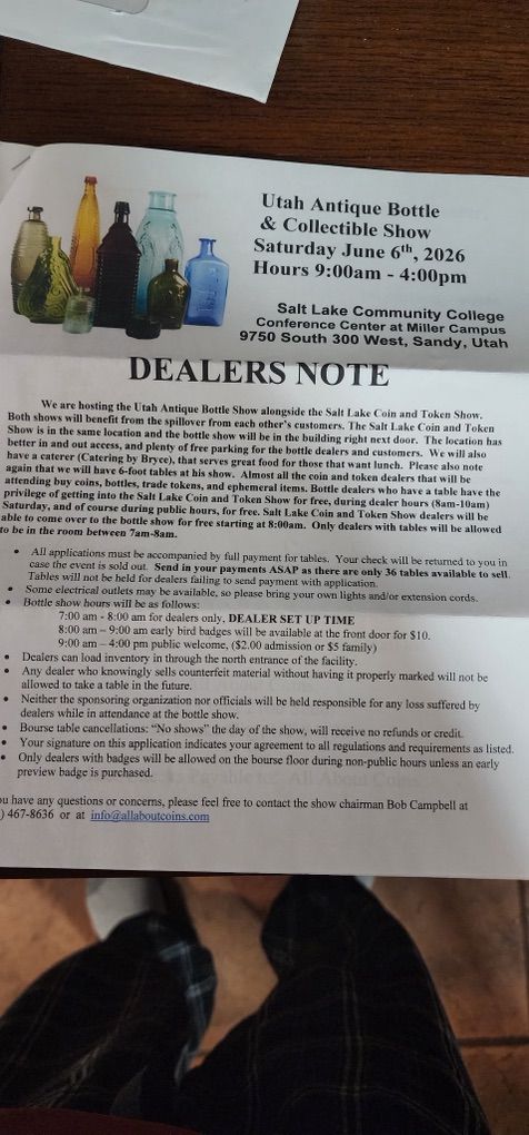 Coin, Bottle, Tokens, Collectible Show, June 6