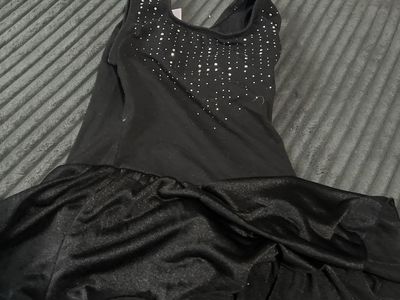 More Than Magic Black Rhinestone Dance Skirt Leotard Size M (7/8)