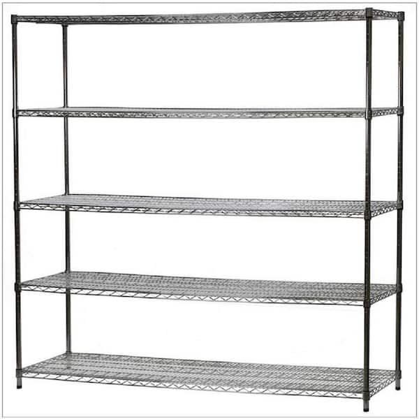 5-Tier Heavy Duty Metal Wire Shelving Unit 72" x 24" x 72"
