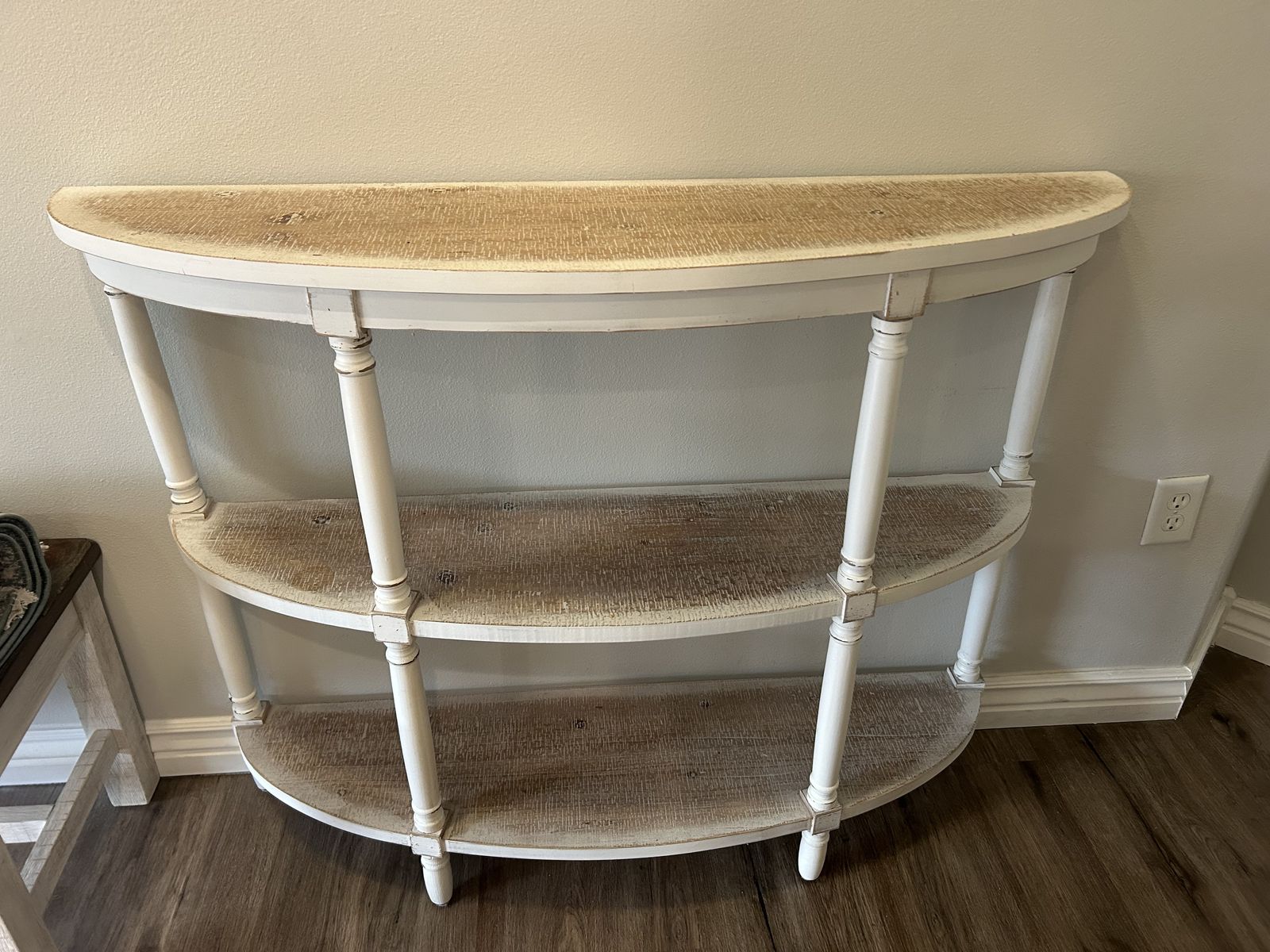 Entry or foyer shelf white wash farmhouse 