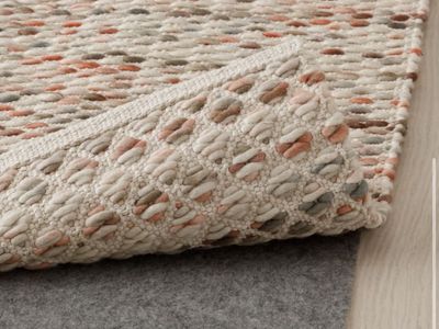 IKEA Beige Multicolor Textured Area Rug - Excellent Condition, Stain-Protected