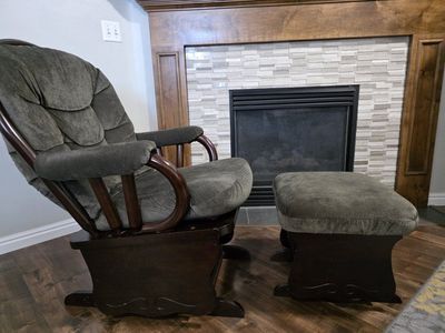 Gliding rocking chair with Ottoman