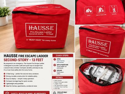 Hausse 13 Foot Second-Story Fire Escape Ladder with Storage Bag