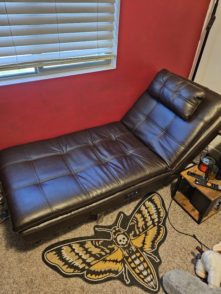 Faux Leather Chaise Lounge