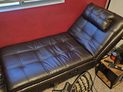 Faux Leather Chaise Lounge
