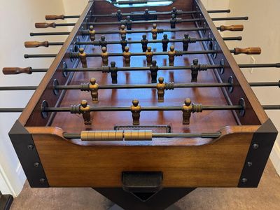 Rustic Wood and Metal Foosball Table with X-Base Design