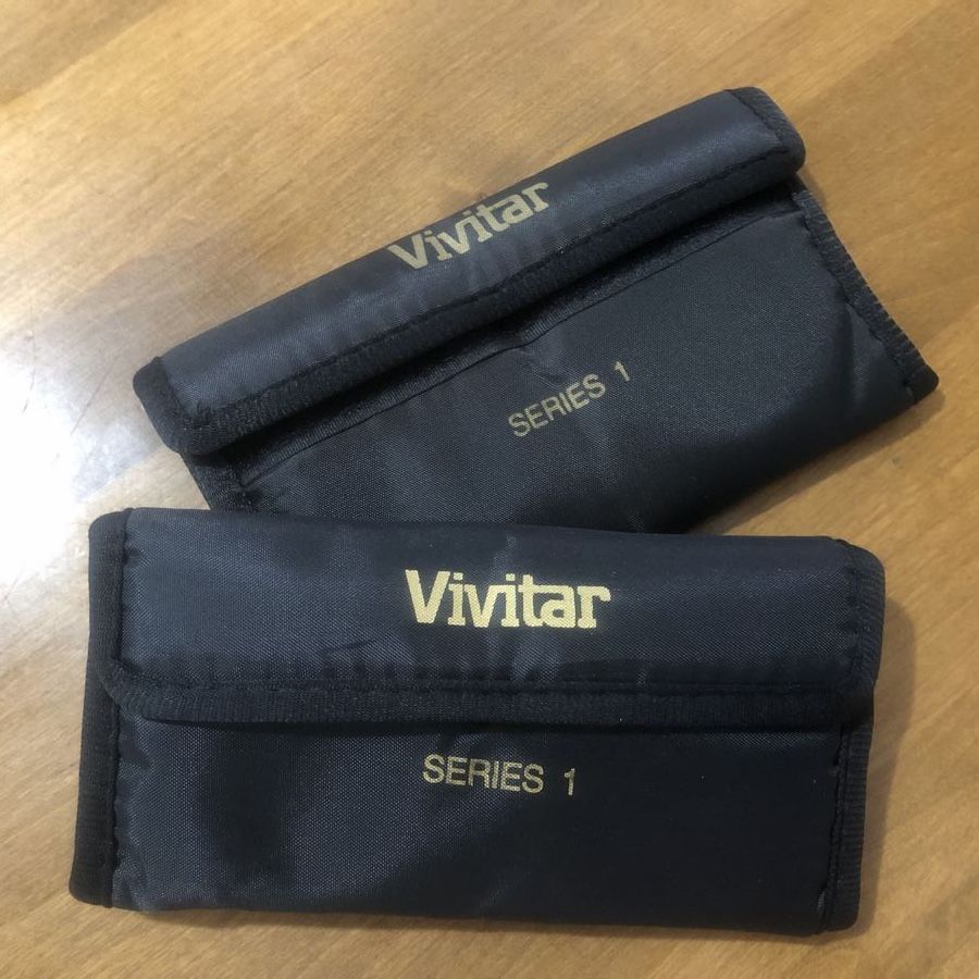 Vivitar Series 1 Filter Pouch Set (2) for Camera Lenses - Black, Excellent Condition