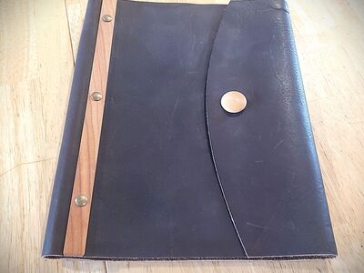Leather Cover Journal Refillable Wooden Snap Classy Personal Gift Office Accessory