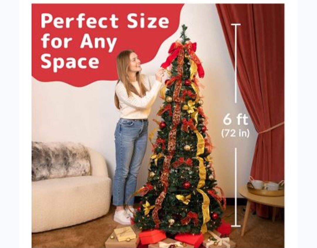 Brand new  Premium 6 ft Pre-Decorated Christmas Tree with 350 Warm Lights