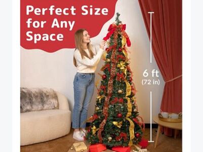 Brand new Premium 6 ft Pre-Decorated Christmas Tree with 350 Warm Lights