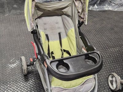 Baby Trend Single Stroller Green and Gray with Tray and Canopy
