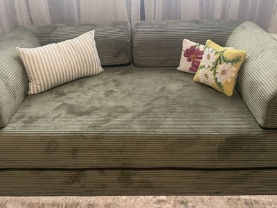 Modern Queen Sleeper Sofa Couch – Corduroy Pullout Bed – Like New